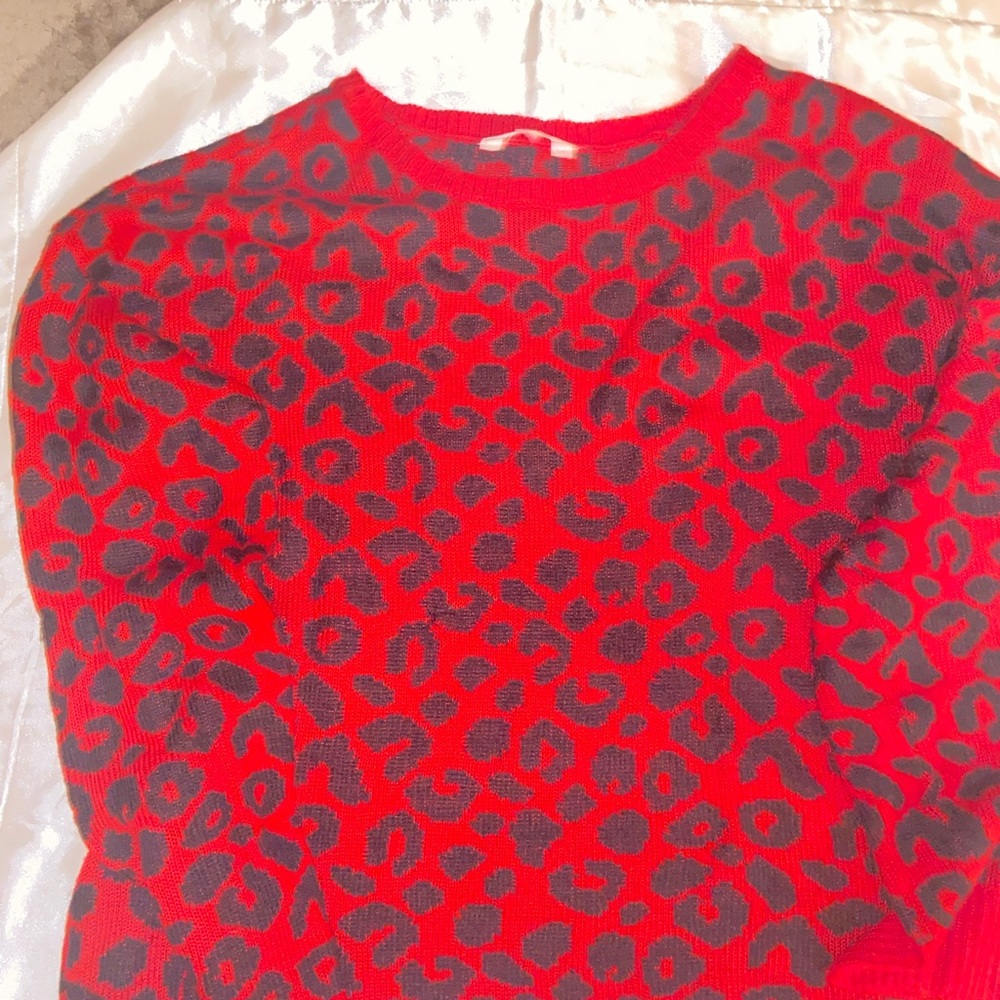 No Boundaries Animal Print Red & Black Sweater